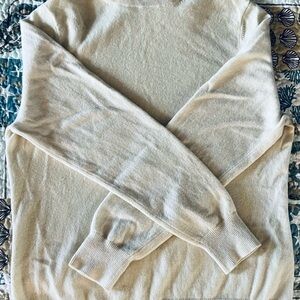 Lands' End Soft Cream Sweater 100% Cashmere